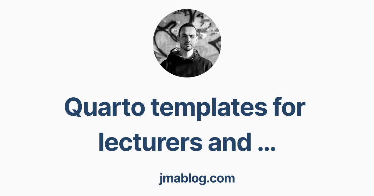 Quarto Templates for Lecturers and Educators